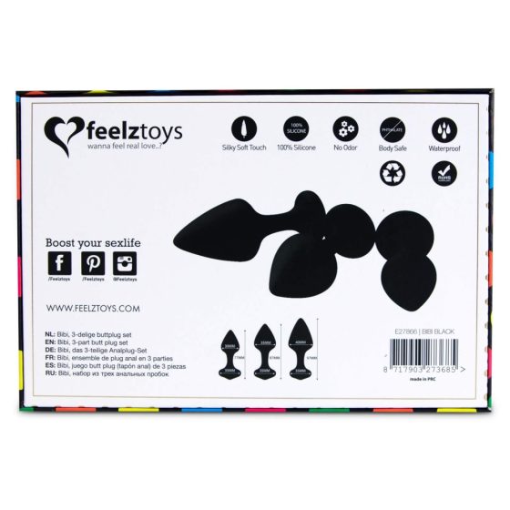 FEELZTOYS Bibi - Anal Dildo Set - Black (3 Pieces)