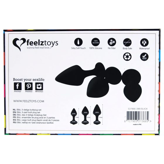 FEELZTOYS Bibi - anal plug set - black (3-piece)