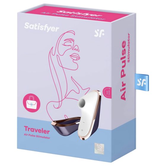 Satisfyer Traveler - Travel Rechargeable Clitoral Stimulator (Black-White)