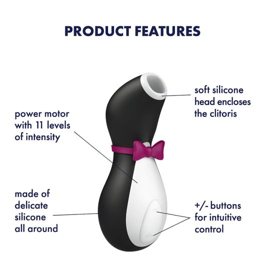 Satisfyer Penguin - Rechargeable, Waterproof Clitoral Stimulator (Black-White)