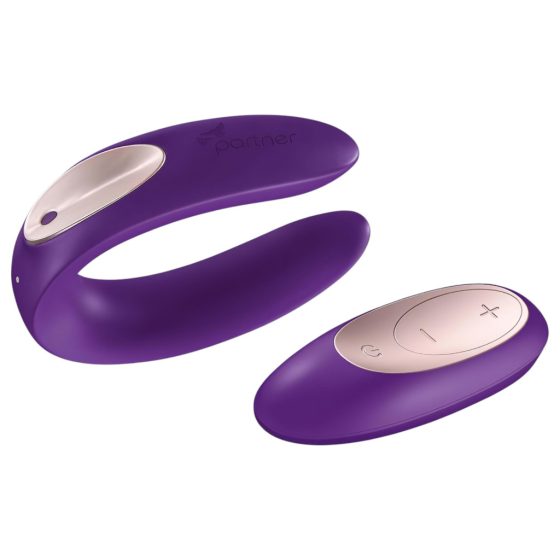 Satisfyer Double Plus Remote - Wireless Rechargeable Couples Vibrator (Purple)