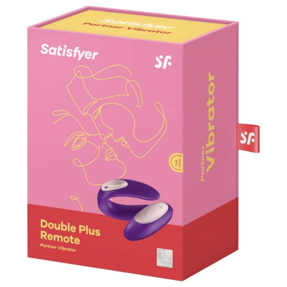 Satisfyer Double Plus Remote - Wireless Rechargeable Couples Vibrator (Purple)