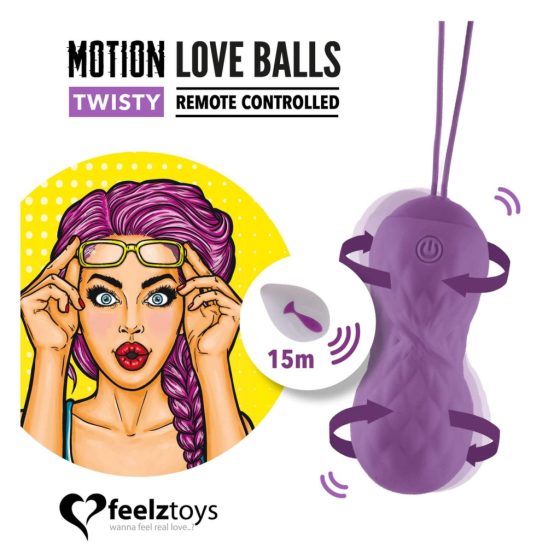 FEELZTOYS Twisty - Wireless, Waterproof, Rotating Vibrating Egg (Purple)