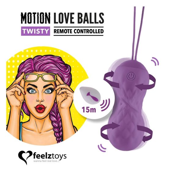 FEELZTOYS Twisty - Wireless, Waterproof, Rotating Vibrating Egg (Purple)