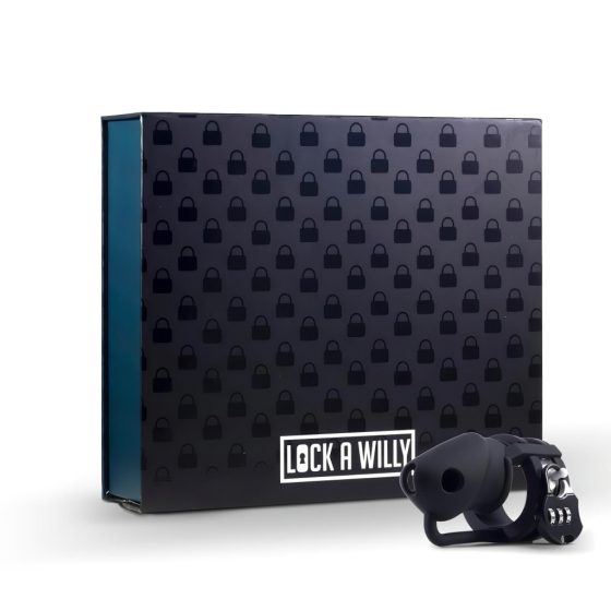 LOCK A WILLY - Silicone Penis Cage with Padlock (Black)