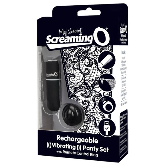 Screaming O MySecret - Rechargeable, Wireless Vibrating Thong - Black (S-L)