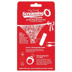   Screaming O Vibrating Panty Set - Rechargeable, Wireless - Red (S-L)