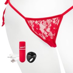   Screaming O Vibrating Panty Set - Rechargeable, Wireless - Red (S-L)