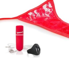   Screaming O Vibrating Panty Set - Rechargeable, Wireless - Red (S-L)