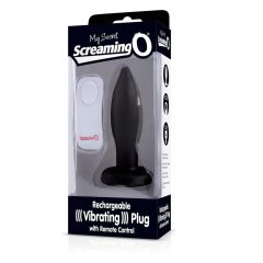   Screaming Plug - rechargeable, remote-controlled anal vibrator (black)