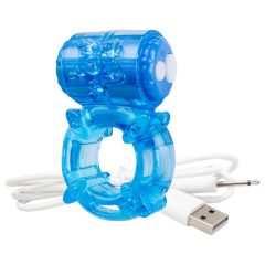   Screaming O BigO - Rechargeable, Star-patterned Vibrating Cock Ring (Blue)