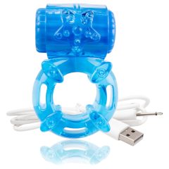   Screaming O BigO - Rechargeable, Star-patterned Vibrating Cock Ring (Blue)