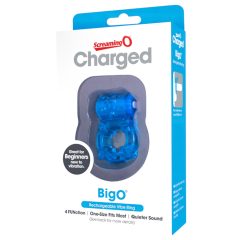   Screaming O BigO - Rechargeable, Star-patterned Vibrating Cock Ring (Blue)