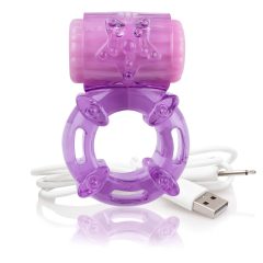   Screaming O BigO - Rechargeable Starry Vibrating Cock Ring (Purple)