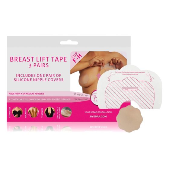 Bye Bra F-H - Invisible Lift Tape - Nude (3 pairs)