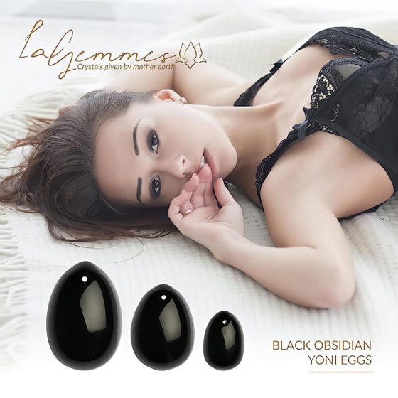 La Gemmes Yoni - Black Obsidian Egg Set (3pcs)