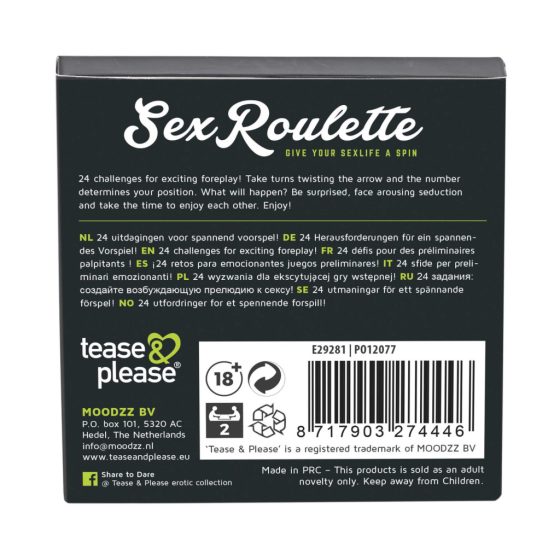 Sex Roulette Foreplay - Board Game (10 languages)