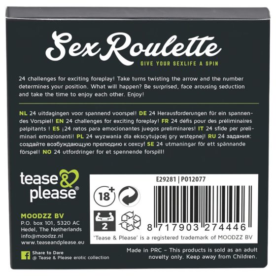 Sex Roulette Foreplay - Board Game (10 languages)