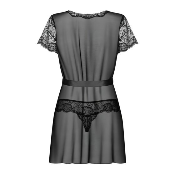 Obsessive Alluria - Lace Robe with Thong (Black)