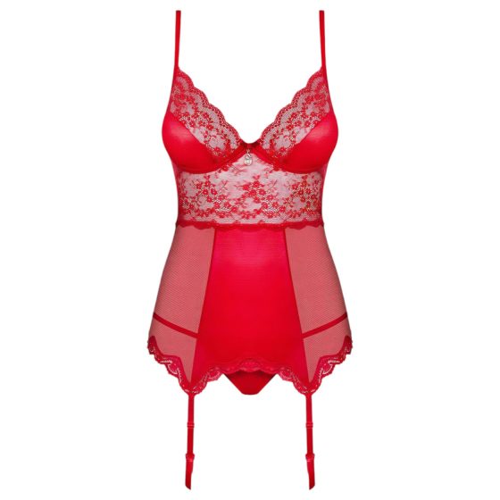 Obsessive Lovica - Lace Garter Top and Thong (Red)