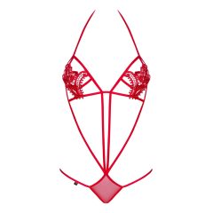 Obsessive Luiza - Strappy Tulip Bodysuit - Red (S/M)