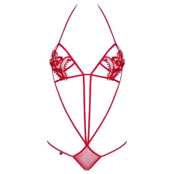 Obsessive Luiza - Strappy Tulip Bodysuit - Red (S/M)