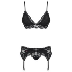 Obsessive 810 Lace Lingerie Set (Black)