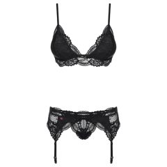 Obsessive 810 Lace Lingerie Set (Black)