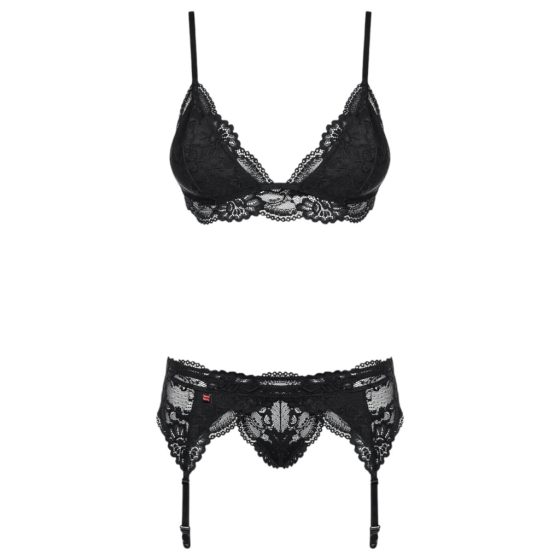 Obsessive 810 Lace Lingerie Set (Black)