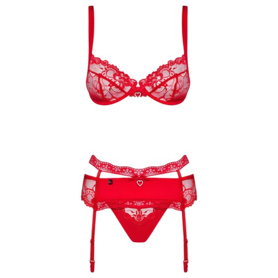 Obsessive Heartina - Lingerie Set (Red)