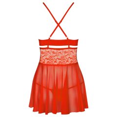 Obsessive 838-BAB-3 - Spicy Lace Babydoll with Thong (Red)