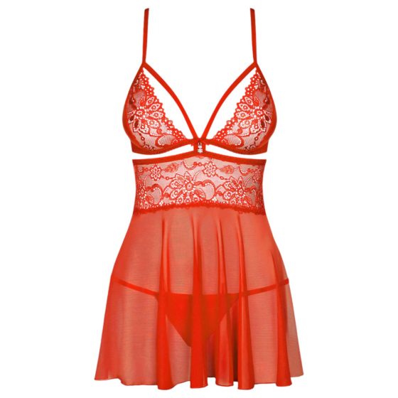 Obsessive 838-BAB-3 - Spicy Lace Babydoll with Thong (Red)