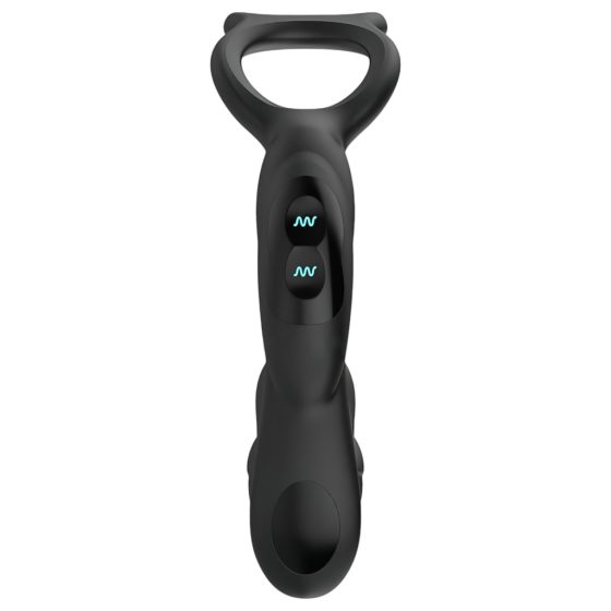 Nexus Simul8 - Rechargeable Vibrating Cock Ring with Anal Dildo (Black)