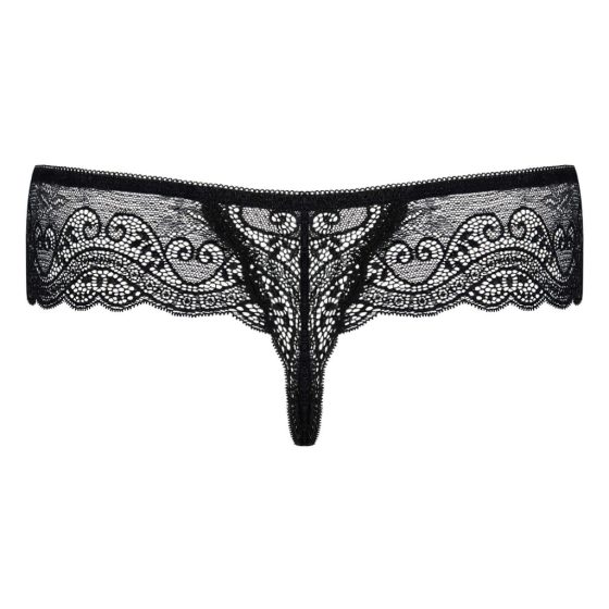 Miamor Obsessive - Black Lace Thong with Rhinestones