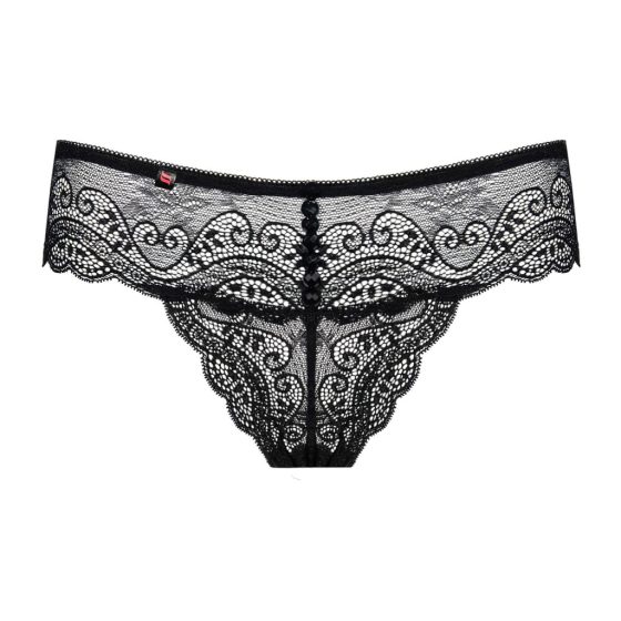 Miamor Obsessive - Black Lace Thong with Rhinestones