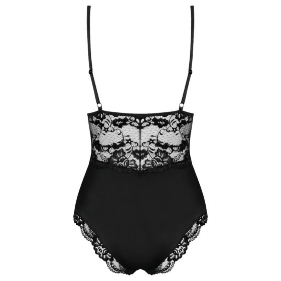 Obsessive 810-TED-1 - lace-adorned, stretch bodysuit (black)