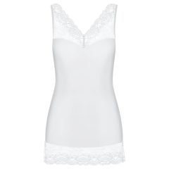   Obsessive Miamor - White Lace Nightwear with Thong and Rhinestones