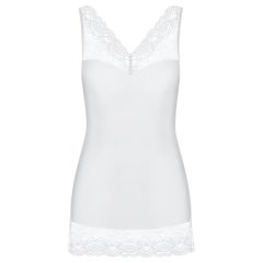   Obsessive Miamor - White Jeweled Lace Nightdress with Thong (White)