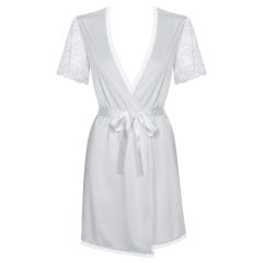 Obsessive Miamor Robe - Lace Sleeve Robe with Thong (White)