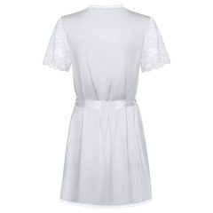 Obsessive Miamor Robe - Lace Sleeve Robe with Thong (White)