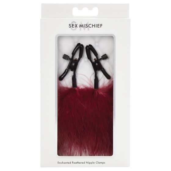 S&M - Feather Nipple Clamps (Burgundy)