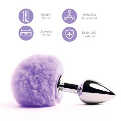   FEELZTOYS Bunny Tails - metal anal dildo with bunny tail (silver-purple)