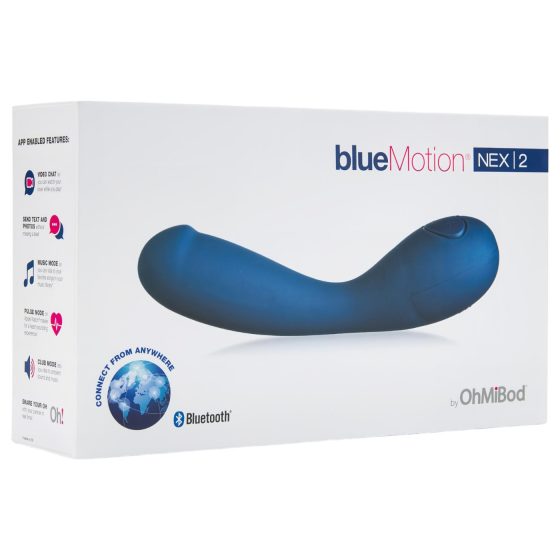 OHMIBOD Bluemotion Nex 2 - Smart, Rechargeable G-Spot Vibrator (Blue)