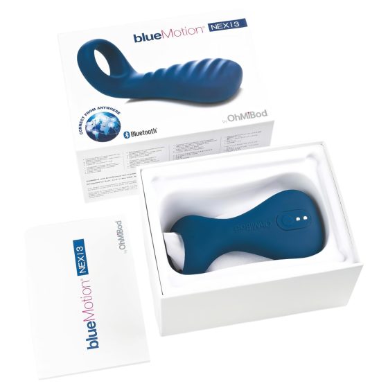 OHMIBOD Bluemotion Nex 3 - smart, rechargeable vibrating penis ring (blue)