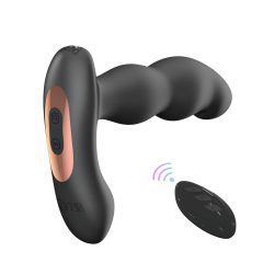   Aixiasia Hiross - Rechargeable, Remote-Controlled Rotating Anal Vibrator (Black)