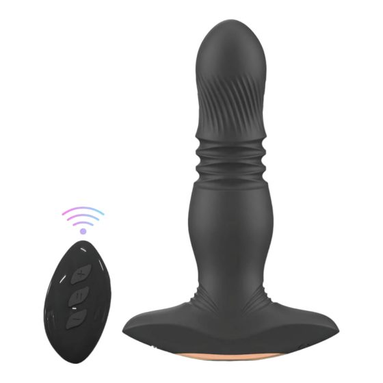 Aixiasia Roy - Rechargeable, Remote-Controlled Thrusting Anal Vibrator (Black)