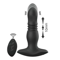   Aixiasia Roy - Rechargeable Radio-Controlled Anal Vibrator (Black)