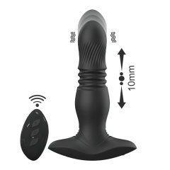   Aixiasia Roy - Rechargeable, Remote-Controlled Thrusting Anal Vibrator (Black)