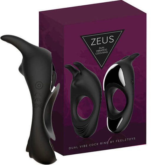 FEELZTOYS Zeus - rechargeable vibrating penis ring (black)