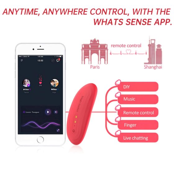 Magic Motion Nyx - Smart, Rechargeable, Waterproof Clitoral Vibrator (Coral)